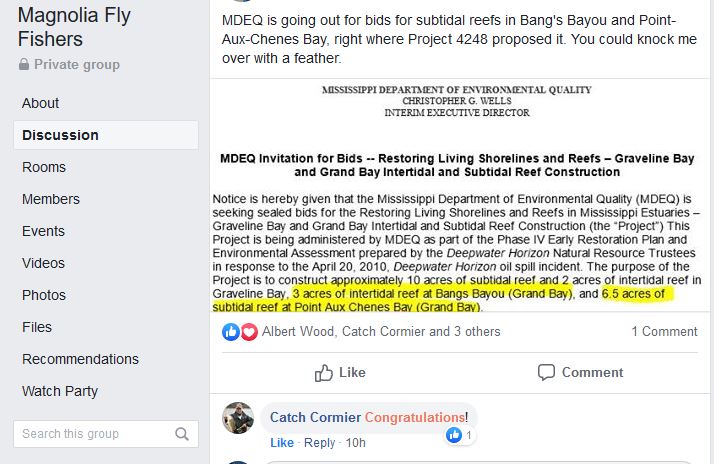 FB post about GB project 4248 out for bids